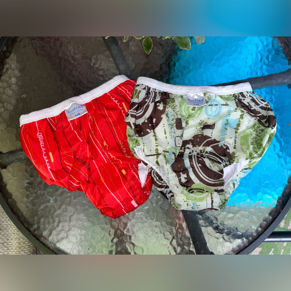 Kushies | 2 summer baby swim pants padded lined | size L